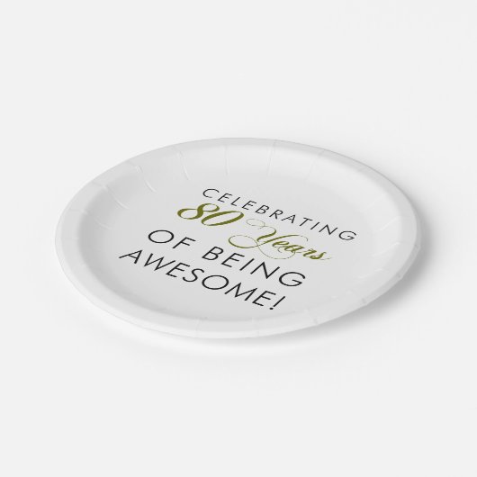素晴らしいが80あ年間のあることを祝います ペーパープレート (アングル)