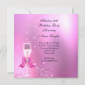 素晴らしいきらめくライトピンクヒール誕生日 招待状 (裏面)