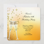 素晴らしいきらめく金ゴールドハイヒール誕生日パーティー 招待状 (裏面)