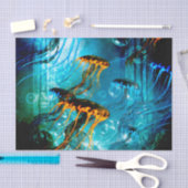 素晴らしいくらげ、水中世界 薄葉紙 (クラフト)