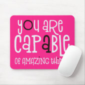 素晴らしいことができる前向き引用文ピンク マウスパッド (マウス)