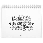 素晴らしいことができる美しい女の子少女旅行 カレンダー (カバー)