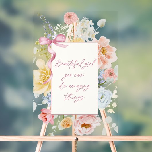 素晴らしいことができる美しい少女 アクリルサイン (ニュートラル)