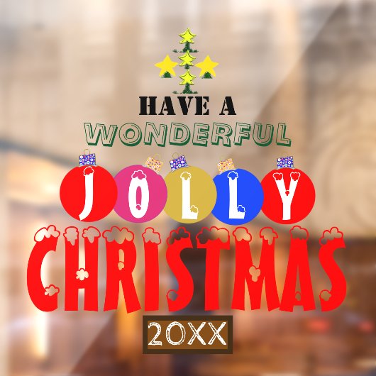 素晴らしいすてきクリスマスオーナメントツリー ウィンドウサイン (シート2)