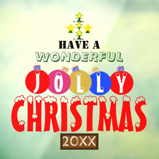 素晴らしいすてきクリスマスオーナメントツリー ウィンドウサイン (シート3)