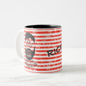 素晴らしいひげによってパーソナライズな茶コーヒー・マグを来ます ツートーンマグカップ (正面左)