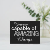 素晴らしいものができる陽性ホワイトブラック ポストカード (スタンド正面)