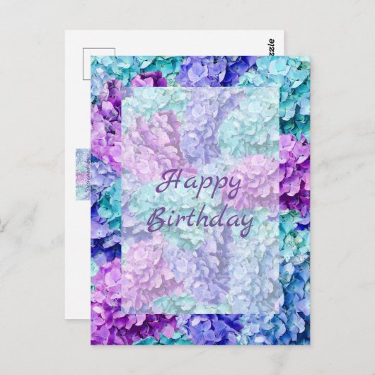 素晴らしいアジサイの花の誕生日カード ポストカード (正面/裏面)