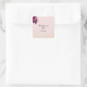 素晴らしいアット50赤面ピンク金ゴールドグリッター誕生日 スクエアシール (バッグ)