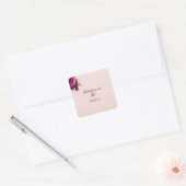 素晴らしいアット50赤面ピンク金ゴールドグリッター誕生日 スクエアシール (封筒)