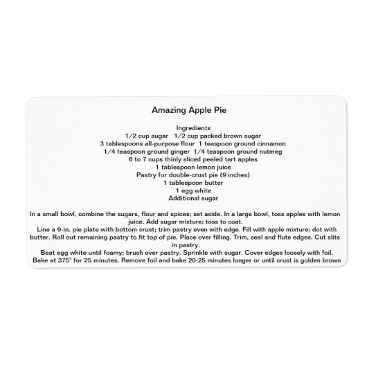 素晴らしいアップルパイ ラベル (正面)