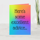 "素晴らしいアドバイス" ユーモアカード カード (正面)
