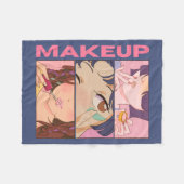 素晴らしいアニメ，女の子，化粧 フリースブランケット (正面(横))