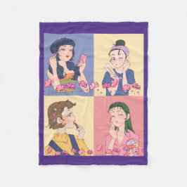 素晴らしいアニメ，女の子，化粧 フリースブランケット