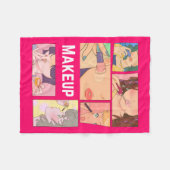 素晴らしいアニメ，女の子，化粧 フリースブランケット (正面(横))