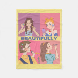 素晴らしいアニメ，女の子，化粧 フリースブランケット