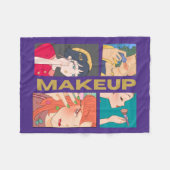 素晴らしいアニメ，女の子，化粧 フリースブランケット (正面(横))