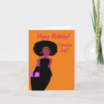 素晴らしいアフリカンアメリカン・レディ・誕生日・カード カード<br><div class="desc">この美しいハッピーバースデーカードを家族、友人、または同僚に送信する。このアカッコいいフリカ系アメリカ人デザインは、アフリカ系アメリカ人の女性が黒い夕べドレスを着ている。</div>