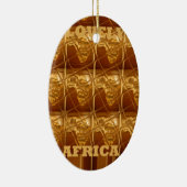 素晴らしいアフリカ地図プリントゴールデンデザイン セラミックオーナメント (右)