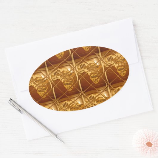 素晴らしいアフリカ地図プリントゴールデンデザイン 楕円形シール (封筒)