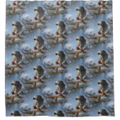 素晴らしいアフリカ灰色のオウム シャワーカーテン (正面)