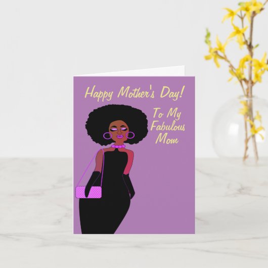 素晴らしいアフリカ系アメリカ人の母の日 カード (黄色い花)