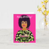 素晴らしいアフリカ系アメリカ人カモフラージュ誕生日 カード (黄色い花)