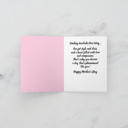 素晴らしいアフリカ系アメリカ人女性の母の日のカード カード (内部)