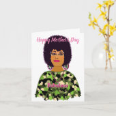 素晴らしいアフリカ系アメリカ人女性の母の日のカード カード (黄色い花)