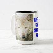 素晴らしいアメリカのオオカミを救って下さい ツートーンマグカップ (正面左)