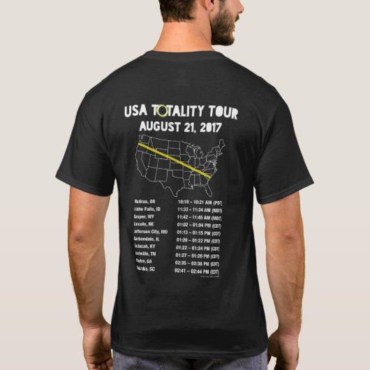 素晴らしいアメリカの総日食旅行 Tシャツ (裏面)