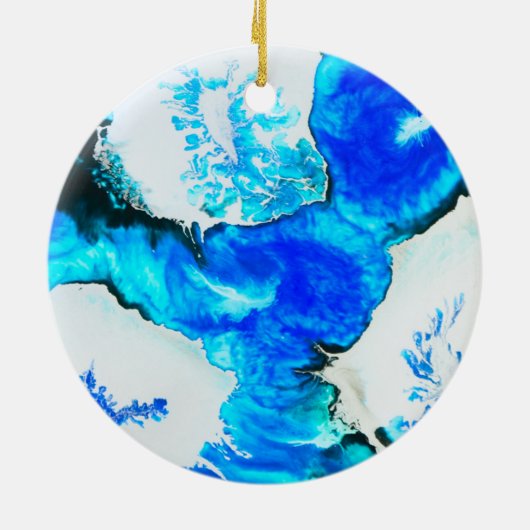 素晴らしいアルコールインク絵画 セラミックオーナメント (裏面)