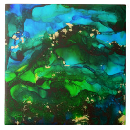 素晴らしいアルコールインク絵画 タイル