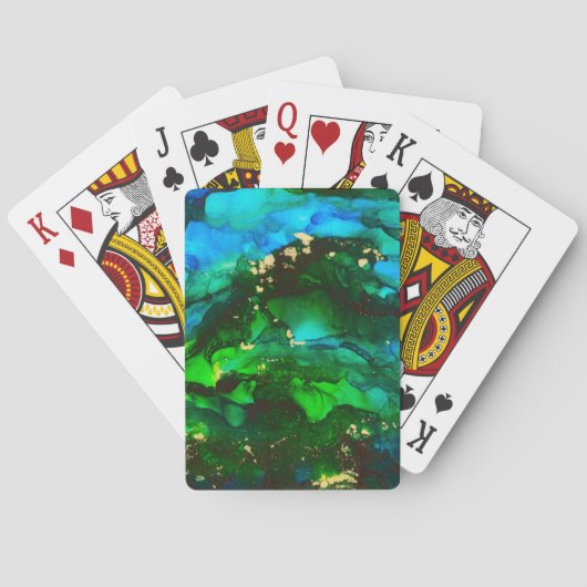素晴らしいアルコールインク絵画 トランプ (裏面)