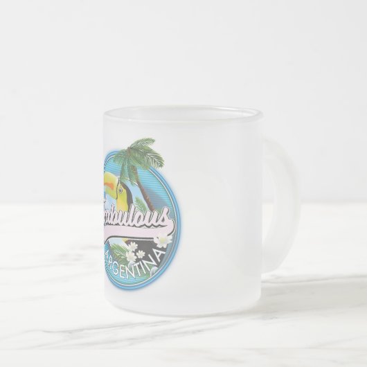素晴らしいアルゼンチンのロゴのはがきを探る フロストグラスマグカップ (正面右)