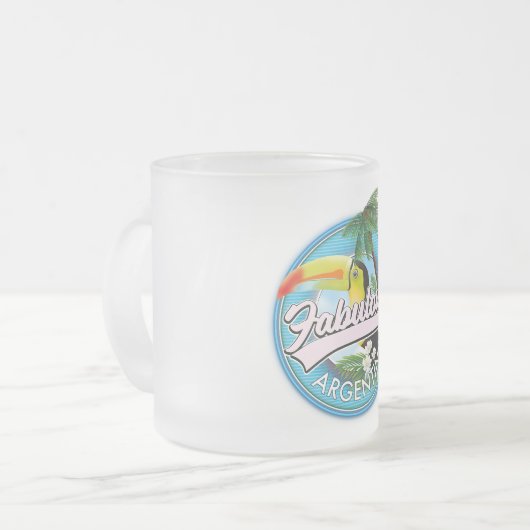 素晴らしいアルゼンチンのロゴのはがきを探る フロストグラスマグカップ (正面左)