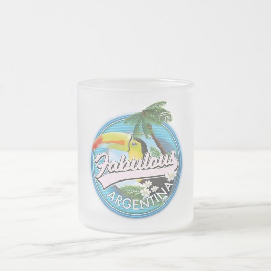 素晴らしいアルゼンチンのロゴのはがきを探る フロストグラスマグカップ (中央)