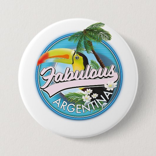 素晴らしいアルゼンチンのロゴを探る 缶バッジ (正面)