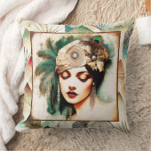 素晴らしいアールデコレディークッション/ピロースロー クッション (ブランケット)