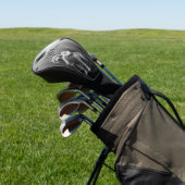 素晴らしいオオカミの白黒の葉私たち一人 ゴルフヘッドカバー (インサイチュ)