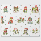 素晴らしいカエルのクリスマスホリデーオンホワイト ラッピングペーパー (フラット)