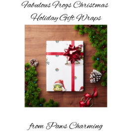 素晴らしいカエルのクリスマスホリデーオンホワイト ラッピングペーパー