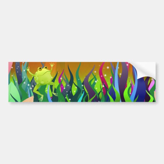 素晴らしいカエルのバンパーステッカー バンパーステッカー (正面)