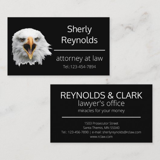 素晴らしいカスタマイズ可能なハゲのワシ 名刺 (正面/裏面)