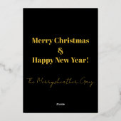 素晴らしいカスタムクリスマスドッグ&バイクもしくは自転車に乗る人ガールフォト 箔シーズンカード (裏面)