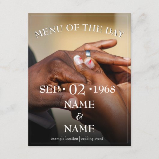 素晴らしいカップル結婚ポークリングや輪の手 エンクロージャーカード (正面)