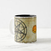 素晴らしいカボチャ五芒星のマグの嵩拝 ツートーンマグカップ (正面左)