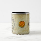 素晴らしいカボチャ五芒星のマグの嵩拝 ツートーンマグカップ (中央)