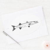 素晴らしいカマスのロゴ 楕円形シール (封筒)