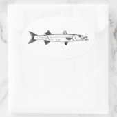 素晴らしいカマスのロゴ 楕円形シール (バッグ)